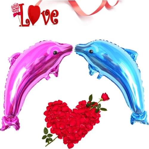 1psc Large Pink Blue Dolphin Foil Helium Balloon Birthday Party Wedding Decoration Supplies Kids Gift Toy balloons