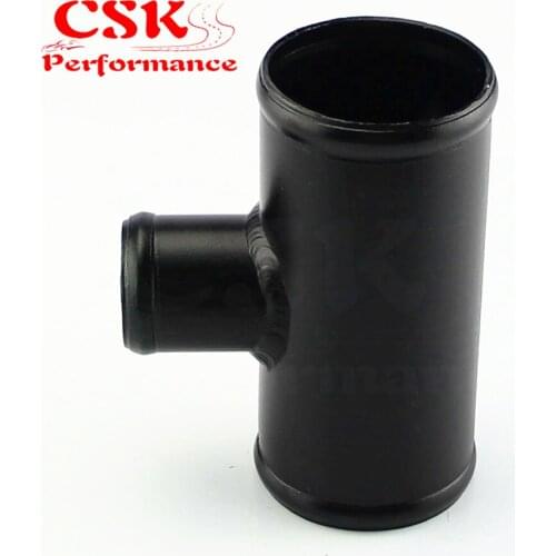 Aluminium T Shape Tube Pipe Joiner for 35mm OD BOV Adapter 2" / 2.25" / 2.5" OD Black