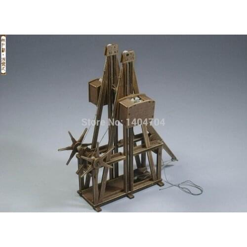 Free shipping The ancient chariots model kits mangonel Trebuchet floating arm type Wooden Model English instruction