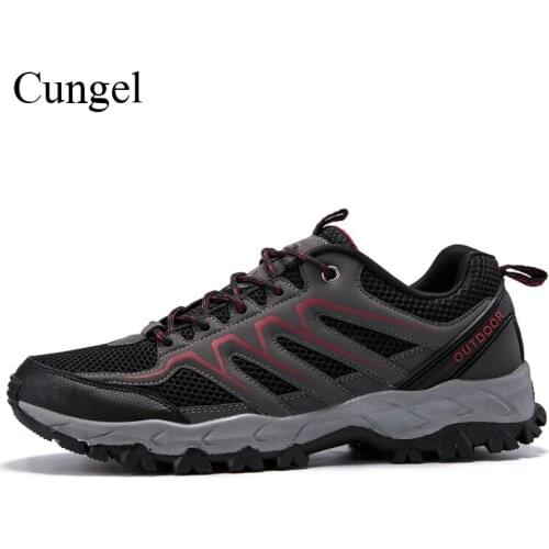 Cungel Men breathable Spring/Summer Hiking shoes Outdoor Trekking Walking shoes Mountain climbing shoes Non-slip Wear-resistant