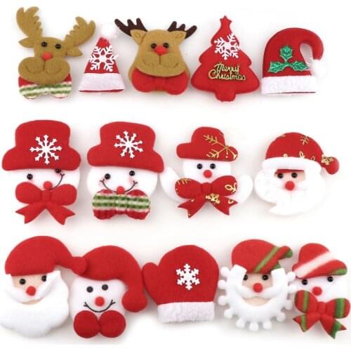 10PCS Merry Christmas Ornament plush snowman accessory Craft New Year DIY Santa Claus Pendants Home Furnishing Tree Decoration
