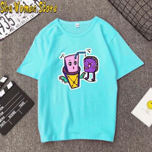 Summer Fashion Women Ice Cream Print T-shirt Short Sleeves Cotton Tops Casual Streetwear Cartoon Tee Shirt Femme y2k top