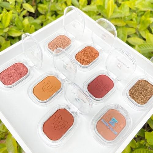 Online celebrity ins explosions hazy stars monochrome eye shadow longterm makeup pearlescent matte glitter cheap eye shadow disc