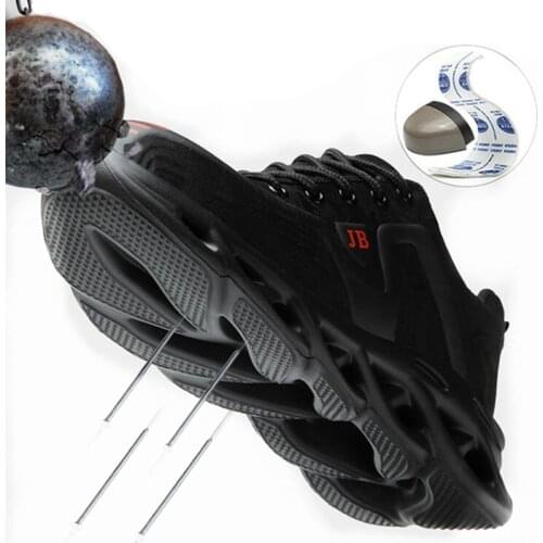Steel Toe Safety Shoes for Men Fashion Breathable Sneakers Anti-smashing Working Shoes Men Anti-puncture Work Shoes Size 36-48