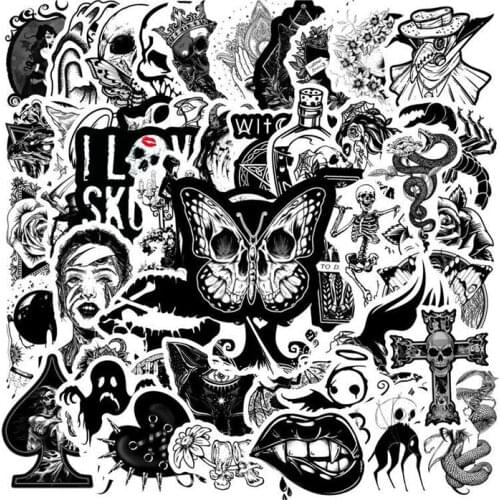 50Pcs/Pack Devil Goth Terror Label Stickers For DIY Cars Motorcycles Water Cups Luggage Skateboards Computer Laptop Decals
