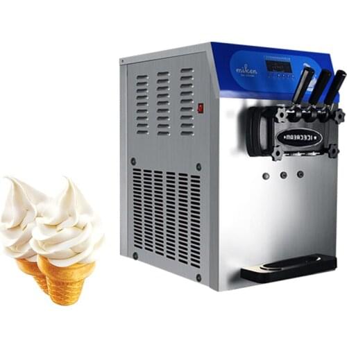 Desktop Low Noise Ice Cream Maker With Commercial Three Heads Ice Cream Machine 1800W