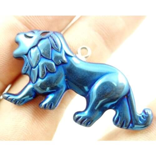 Natural Quartz crystal Titanium Hematite hand-Carved lion Gem pendant for diy jewelry making necklace Accessories3pcs P22