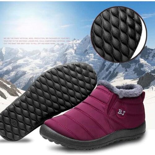Solid snow ankle boots shoes woman 2021 fashion women winter shoes warm fur Inside antiskid bottom keep warm mother casual boots