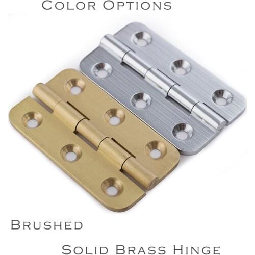 Brushed nickel and brass color Solid brass 2" Hinge open 270 degree small furniture Hinge with screws