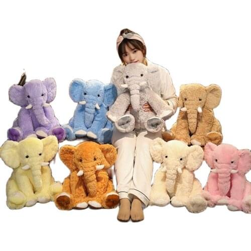 New 45cm Skin-friendly Elephant Doll Fuzzy Long Plush Eight Colors Stuffed Animal Toy Baby Kids' Gift Sleep Pillow Dropshipping