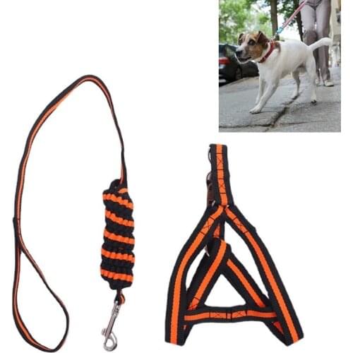 Dog Harness and Leash Set Dog Accessories Dog Leash and Collar 5 Colors Pet Collar Chihuahua Walking