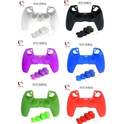 Anti-slip Silicone Cover Skin Case with 8 joystick caps for Play Station 5 PS5 Controller&Stick Controller Skin Protection case