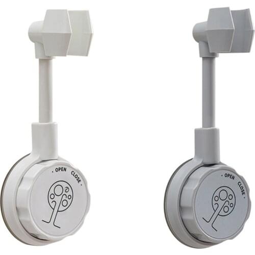 Adjustable suction cup shower bracket, fixed shower head hanger, shower accessory base, 360° rotation without perforation