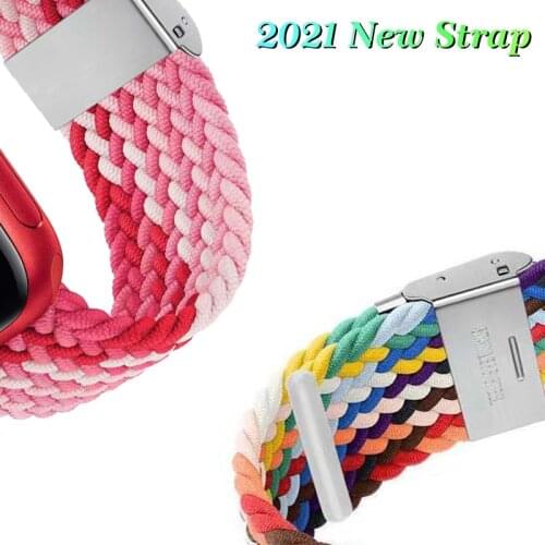 For Apple Watch Bands Series 6/SE/5/4/3 38 40 42mm 44mm Adjustable Braided Solo Loop for iWatch Stretchable Elastics Wristband