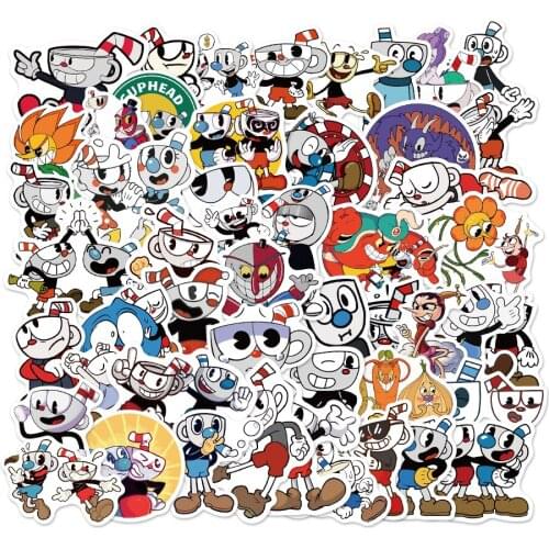 10/50PCS/Pack Hot Games Cuphead Mugman Stickers For Laptop Notebook Skateboard Computer Luggage Decal Cartoon Sticker