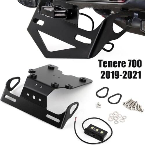 Tenere 700 License Plate Bracket Holder Fender Eliminator Tail Tidy Led Light For Yamaha Tenere700 Rally XTZ700 T7 2021 2020 19