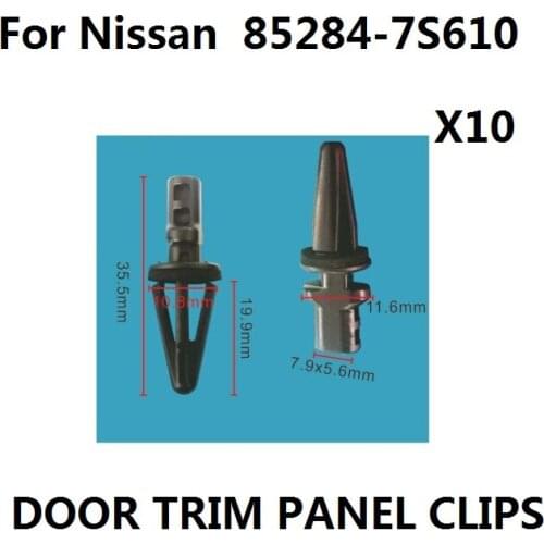 X10 Plastic Rear Bumper Clips to fit For Nissan Pathfinder, Armada & Infiniti QX56,Part Number 85284-7S610