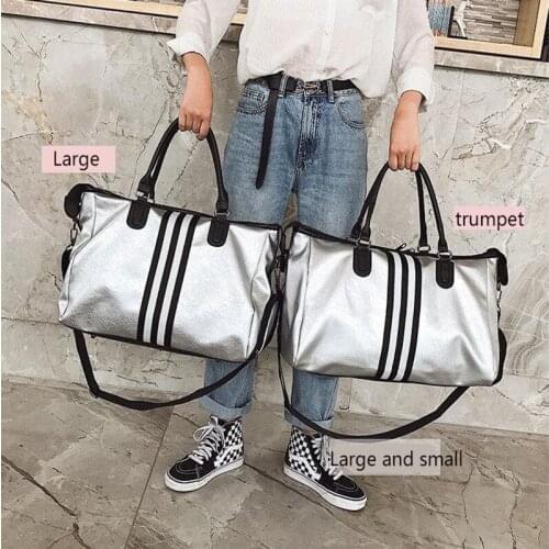 Travel Bag Womens Handbag Cheap Large Capacity Luggage Travel Boarding Bag Shoes Sports Fitness Bag Korean Stripe