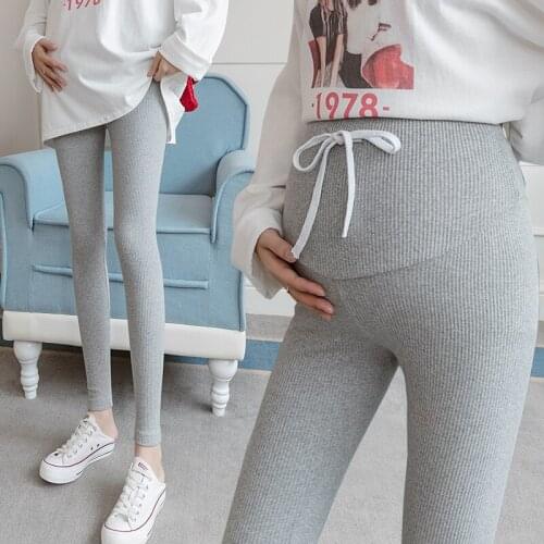 072# Maternity Pants Cotton Spring Autumn Adjustable Elastic Waist Belly Support Pants Maternity Leggings Maternity Trousers