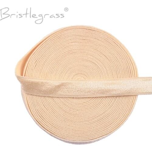BRISTLEGRASS 100 Yard by Roll 3/8" 10mm Shiny Non-foldover Elastics Spandex Satin Bands Headband Bra Strap Lingerie Sewing Trims
