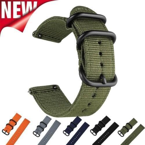 18mm 20mm 22mm 24mm Woven Nylon Watch Bands Sport Strap For Gear S3 Gear S2 Classic Adjustable Bands with Metal Buckle Wristband