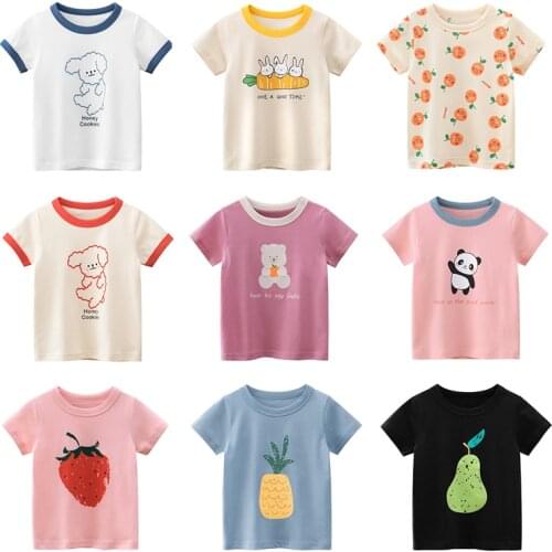 2021 Kids Boy T-shirt Girls Cartoon Tops Cute Baby Cotton Tees Summer Clothes Toddler Fashion T Shirts Children Top Costume