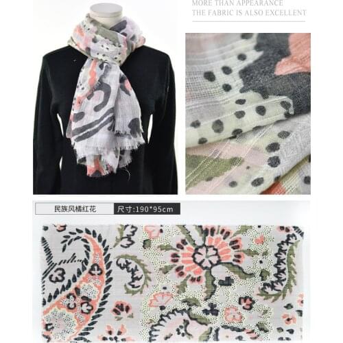 2021 Fashion Newest Floral Printed Pattern Cotton Scarf Shawls Wraps Hijabs 10pcs/lot