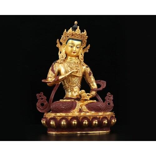 2020 NEW-33CM Large -HOME efficacious Talisman Buddhism India Nepal handmade Gilding Gold-plated Vajrasattva Buddha statue