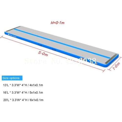 5*1*0.1m Inflatable Gymnastics Airtrack Tumbling Mat Air Track Floor Mats for Home Use/Training/Cheerleading/Beach/Park/Wate