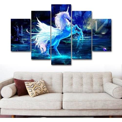 HD Printed 5 Piece Canvas Art Complete Works Of Horses Canvas Painting Wall Pictures for Living Room Modern(No Frame)