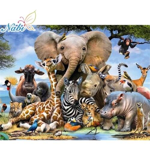 5d diy diamond painting full square Diamond embroidery animals - diamond mosaic diamant painting 120DD
