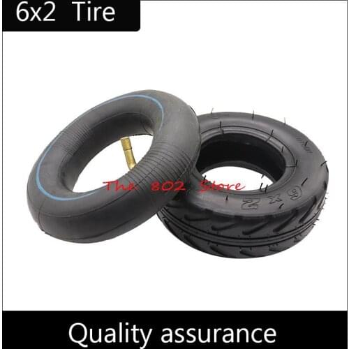 6x2 Tire 6 Inch Inflatable Thickened Wear Resistant Inner and Outer Tyre for Mini Electric Scooter Trolley Wheelchair