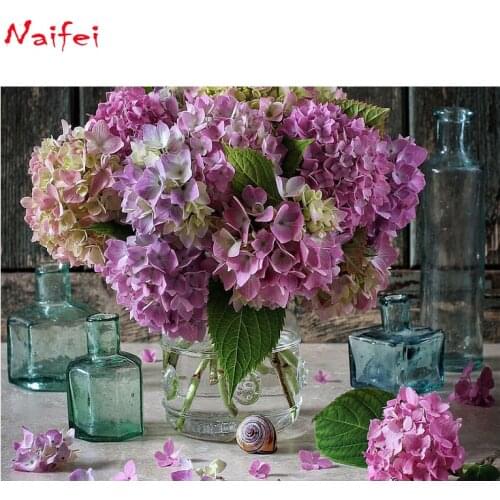 Full Diamond Painting purple hydrangea flower Cross Stitch DIY Bead Embroidery Diamond Art Handwork home Decor