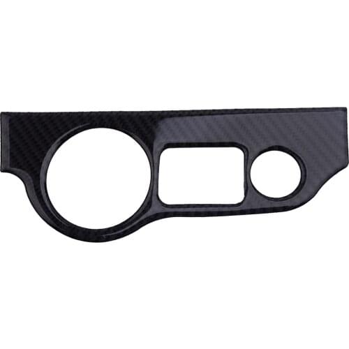 Car Carbon Fiber Headlight Switch Button Panel Cover Trim Frame Sticker Decoration Moulding Fit For Dodge Charger Challenger