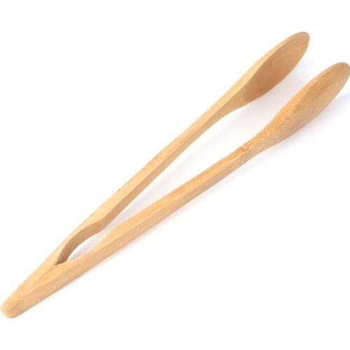 Bamboo Wooden Food BBQ Salad Toast Tongs Cake Pastry Tea Clip Clamp Kitchen Tool