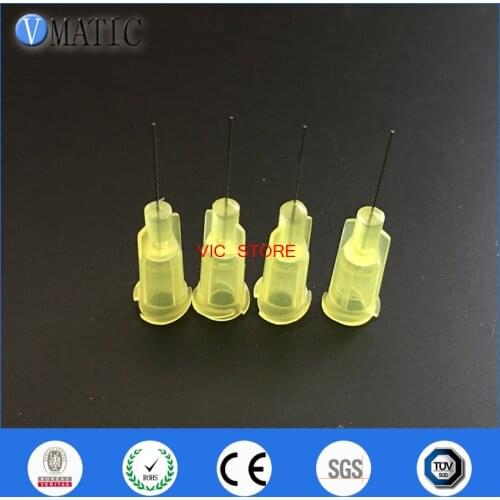 Free Shipping Non Sterilized 100Pcs 32G 0.5'' Yellow Color Dispensing Gun Needle Tip 1/2 Inch