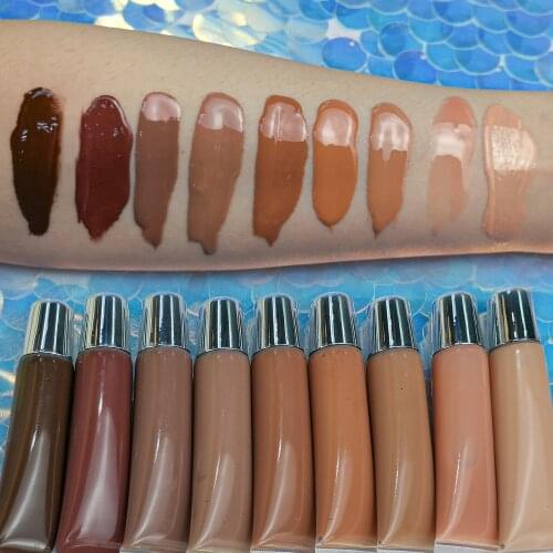 Private Label Lipgloss Wholesale Vegan Non-sticky Nude Clear Lip Gloss No Logo Squeeze Glitter Lipgloss Vendor Bulk Products