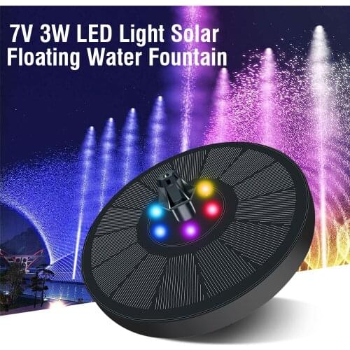BORUiT Solar Water Fountain with RGB LED Lights Garden Floating Fountain Pump Swimming Pools Pond Lawn Decor