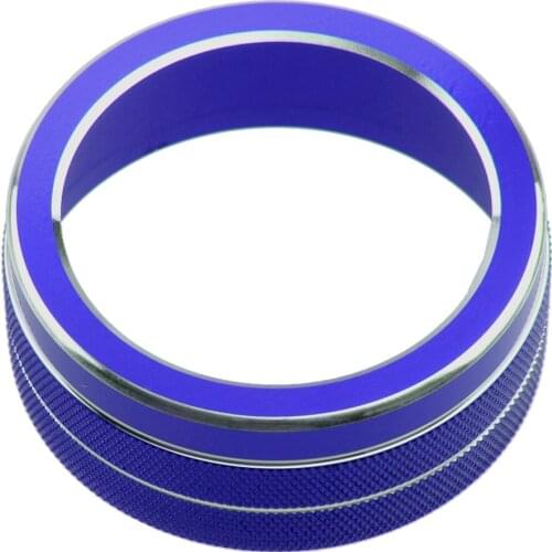 Beler Car Interior Multimedia Decoration Ring Knob Cover Fit for Infiniti Q50 2014 2015 2016 2017 2018 2019 Aluminium Alloy Blue