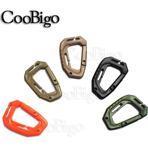 Carabiner Plastic D-Ring Hooks Clip Snap Locking Webbing Hang Tools Hike Molle Camping Backpack Link Buckles DIY Accessory 25pcs