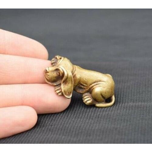 Collection Archaize Brass Zodiac Dog Small Statue