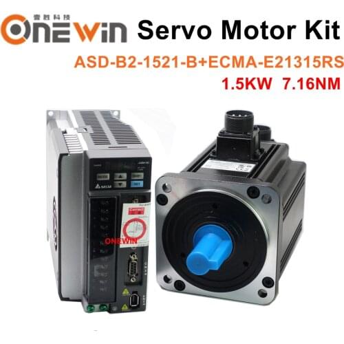 New and original 1.5KW AC servo motor drive kit ECMA-E21315RS + ASD-B2-1521-B and 3M cable 1.5KW 7.16NM 2000rpm 130MM