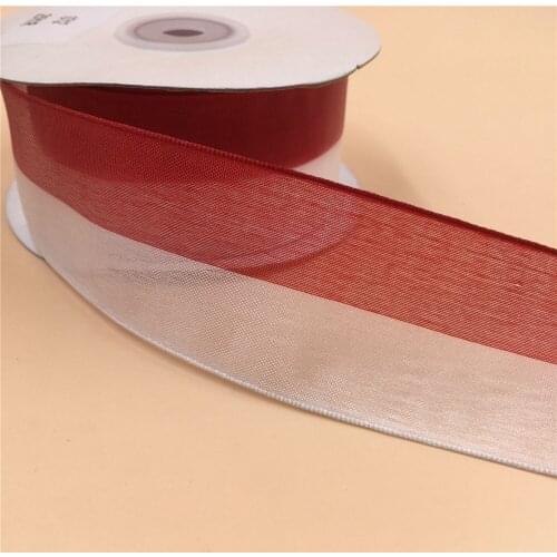 38MM Wire Edge Ribbon Red White Stripe For Dress Bow Birthday Decoration Chirstmas Gift DIY Wrapping 25Yards N1012