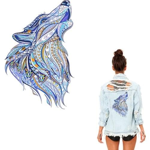 Wolf Horse Unicorn Lion Iron-on Clothes Patches Ironing on Heat Transfer Animal Stickers Appliqued Patch Parent-childs Clothing