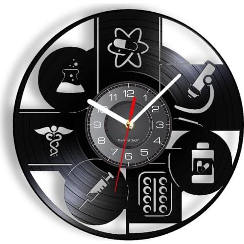 Medical Related Decorative Wall Clock Pharmacy Doctor Nurse Clinic Inventions Vintage LED Wall Decor Watch Gift To Medical Staff