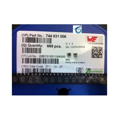 WE manufacturer fixed inductors SMD 3816 744031006 6.8 UH 6 r8 0.85 A shield
