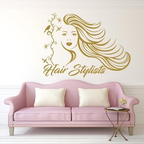 Wall Decals Beauty Salon Vinyl Sticker Decal Woman Makeup Hair Salon Decor Cosmetic Hairdressing Interior Bedroom Window A5-002