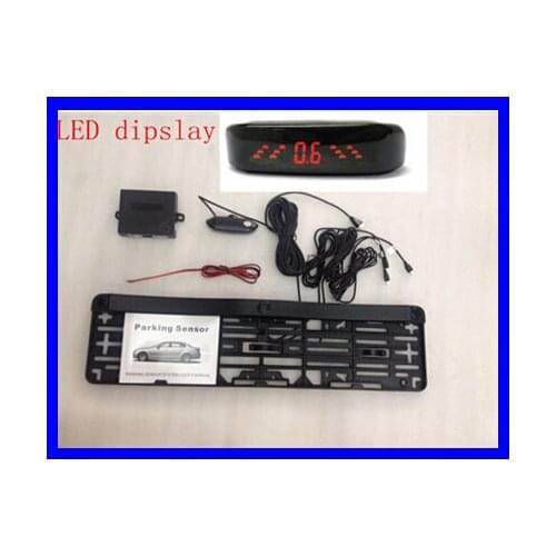 European Car Reversing License Plate Parking Sensor with LED Display with 3 sensor frame parking aids detector system