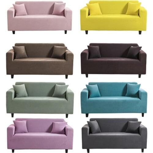Solid Color Elastic Sofa Covers for Living Room Modern Sectional Corner Sofa Cover Slipcovers Couch Cover Chair