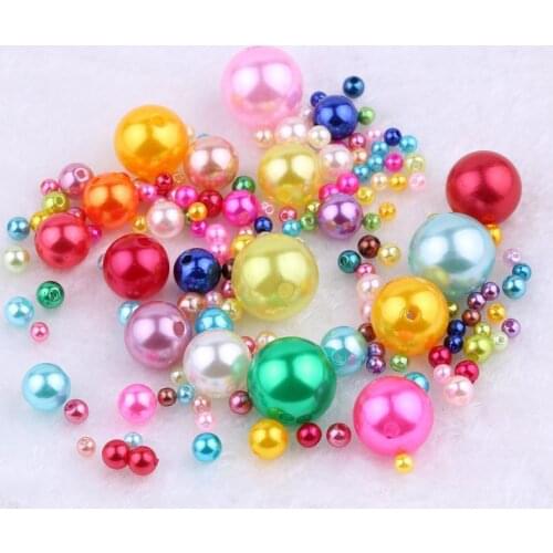 Wholesale 15000pcs 23 Colors 4MM Round Acrylic ABS Imitation Pearl Beads DIY Jewelry Findings Ornament Accessory Loose Gumballs